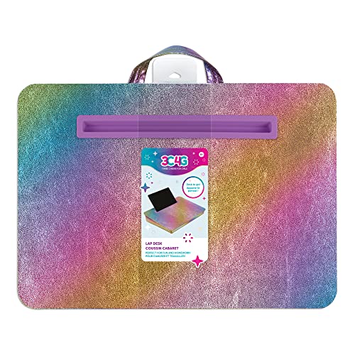 Three Cheers for Girls - Cosmic Rainbow Lap Desk - Portable Lap Pillow Desk for Kids with Media Slot - 12” x 16.9” Lap Desk for Laptop, Tablets, & Notebooks