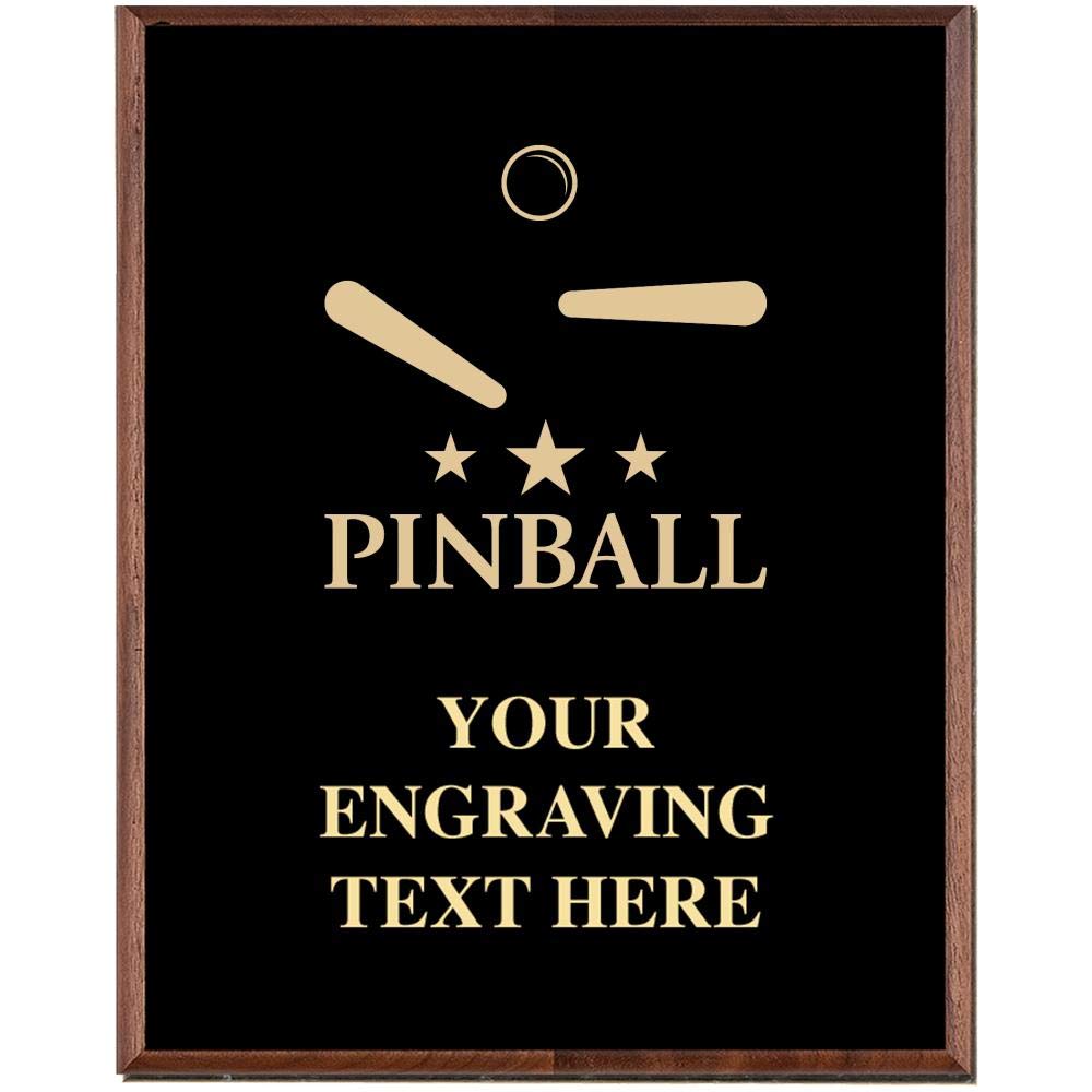Pinball Plaques, Custom Engraved Pinball Trophy Plaque Award, Great Customizable Pinball Awards Prime
