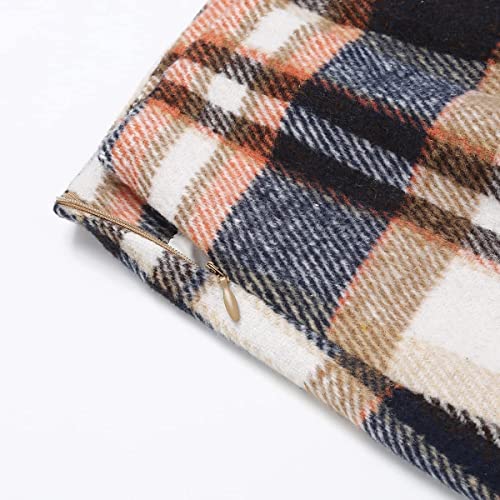Image of IDEALSANXUN Womens High Waist Plaid Skirt Bodycon Pencil Wool Mini Skirts