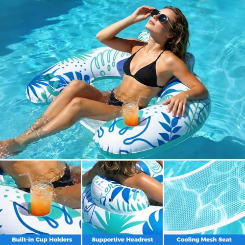 Korlon Tec 3 Pack Pool Floats Adult, Inflatable Pool Float Chair by Korlon Tec - Used condition - Image 2