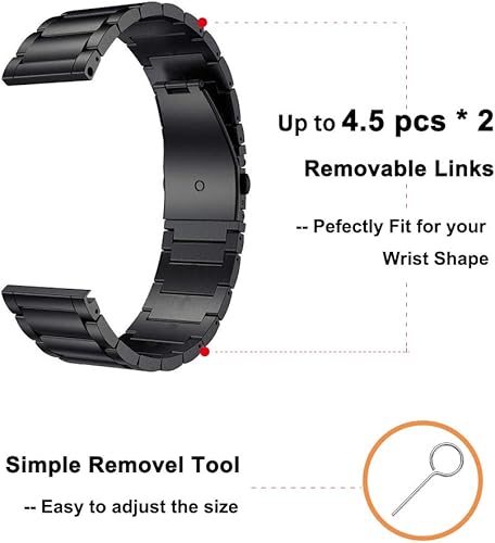 Miniatura 8 de YEEJOK Correa de repuesto para Galaxy Watch 3 de 1.772in para hombres y mujeres, correa de reloj de metal y cuero de 0.866in compatible con Samsung