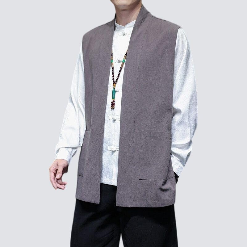 Chaleco de estilo chino hombre para ropa holgada cómoda de primavera y verano 4