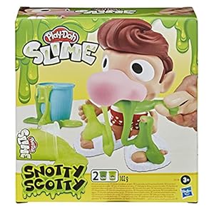 PLAY-DOH Slime Snotty Scotty Funny Toy for Kids 3 Years and Up with 2 Cans of Slime Snot