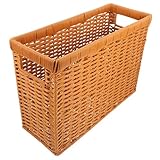 Organisateur polyvalent : pour ranger des magazines, des livres, des jouets et plus , aidant à garder votre espace de vie organisé et bien rangé, panier de rangement en rotin, panier de rangement en rotin