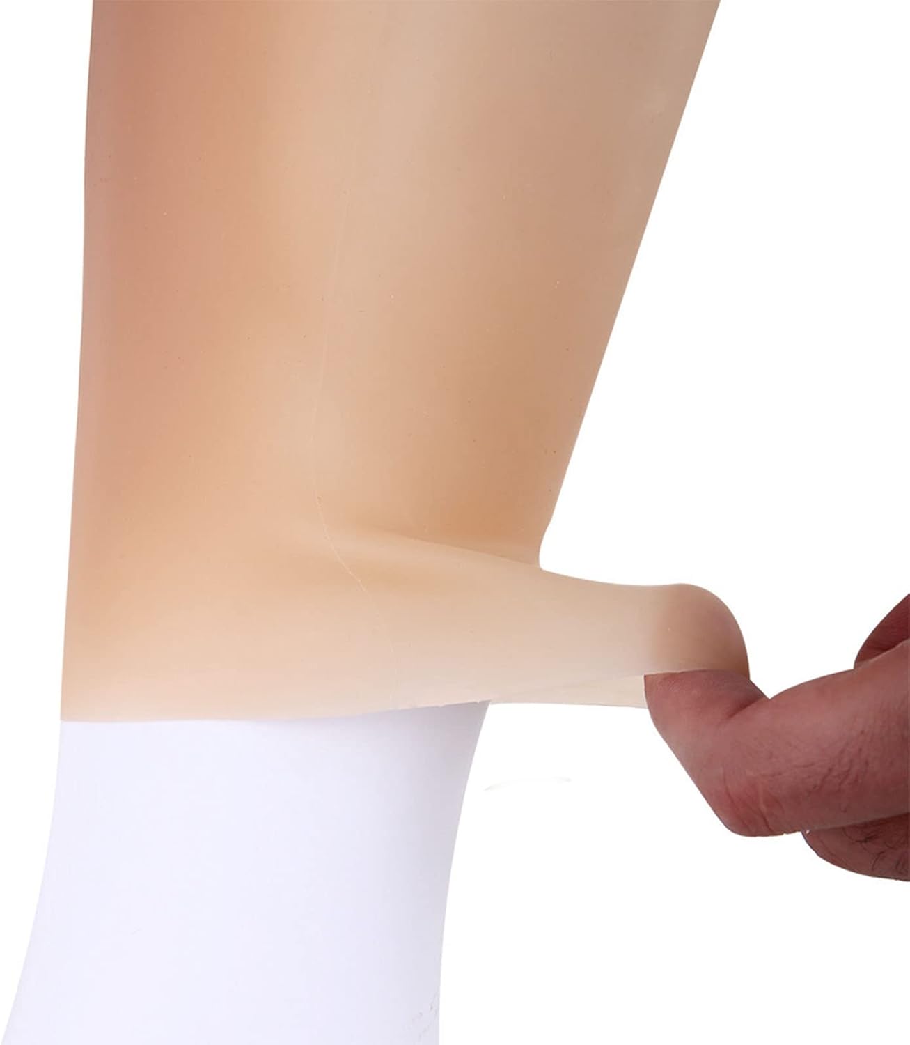 1 Pair Silicone False Calf, Silicone Sleeve Realistic Fake Calf Leg for Calf Corrector Wearable Crooked Or Thin Legs Arms Scar Cover Sleeves-Skin||M