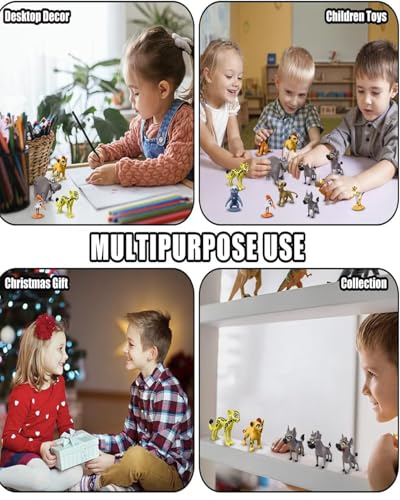 Image of MittiJoy 12PCS for Lion King Toys, Animal Toys for Kids, Zoo Figurines Set, Animals Set for Kids, Chota Bheem Toys, for Little Singham, Home Decor, Gift for Children