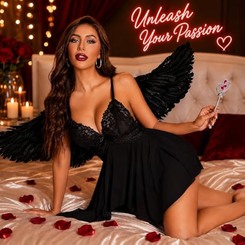 Image of KAIDAA Lingerie for Women | Sexy Hot Lace Babydoll Nightwear Set with Panty | Honeymoon Lingerie Set | First Night Dress for Women | Romantic Bridal Sleepwear