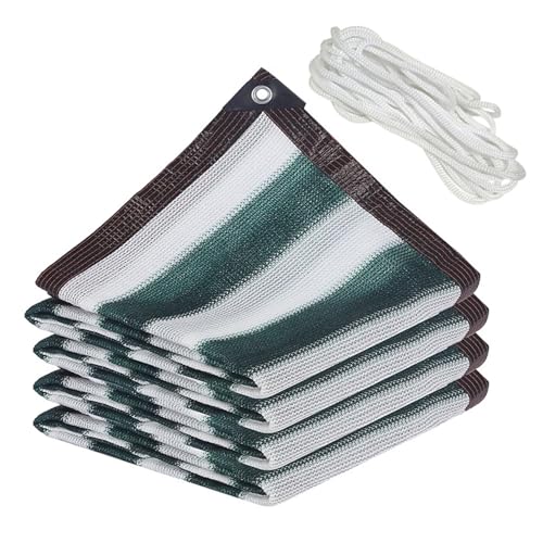 Malla Sombra 10x10m, Duradero y Transpirable, Resistente a Los Rayos UV - Malla de Ocultacion Jardin - Lona de Sombra para Patio, Jardín, Patio Trasero al Aire Libre, Rayas Verde Oscuro