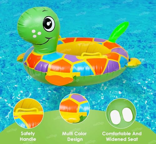 Image of Zest 4 Toyz Swimming Ring Swimming Tube for Kids Inflatable Tube for Swimming Pool Floaters for Kids Water Tube for Baby Swim Ring for 3+ Years Girls and Boys (Turtle Shaped) Green