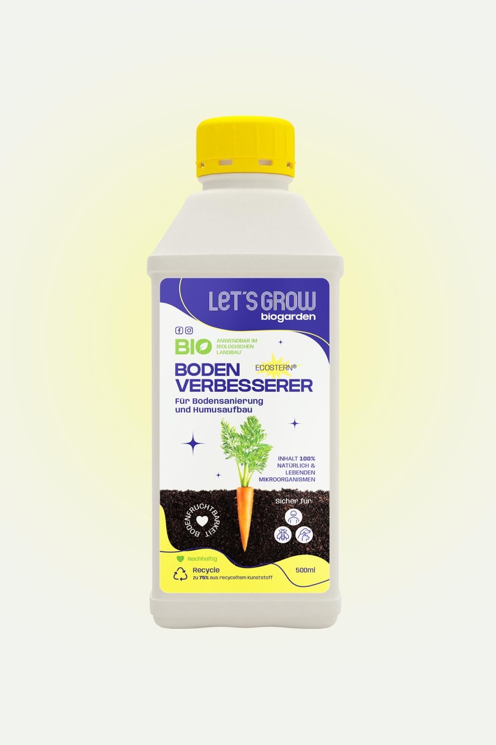 Let's Grow Biogarden Let's Grow Bio - Ecostern Bodenverbesserer, organischer Bodenzusatz auf Basis lebender Mikroorganismen zur Steigerung der biologischen Bodenaktivität, ideal für Gärten, 500 ml