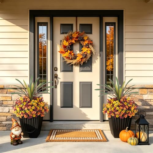 Image of Artificial Fall Flowers Fake Mums Plants for Outdoors Decoration