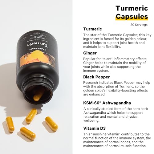 Cannaray Turmeric Capsules 1200Mg With Added Ashwagandha, Ginger And Black Pepper To Support Joint & Bone Health - 3
