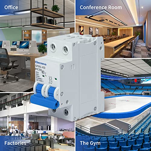 Sfb1-63Hc 2P Miniature Circuit Breakers Din-Rail Mounted Mcb Ac 50/60Hz Current Of 50Amp Voltage 400V Overload, Thermal Magnetic Trip Short-Circuit Protection Of Lighting #TOP6