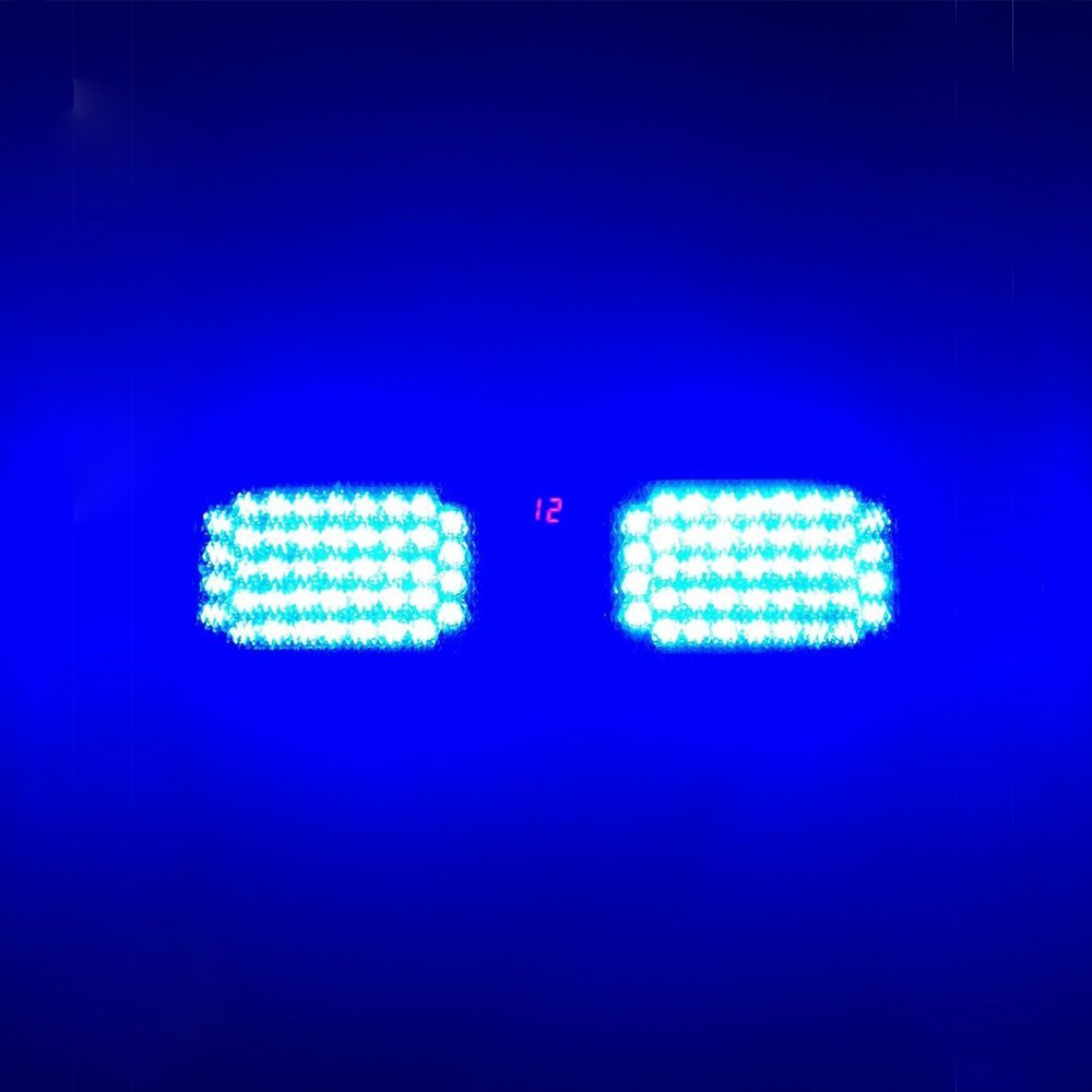 Aurnoc New Commercial Truck Boat Car 86-LED Strobe Lights Car Flash Emergency Waring Light 12 Flash Modes Available in Blue / Amber / White / Red / Red& Blue (Blue)