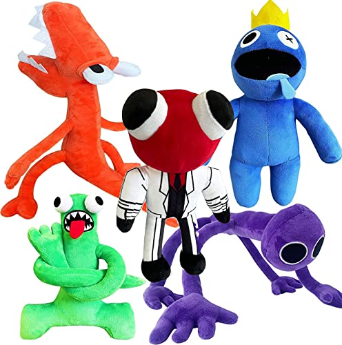 5Pcs Rainbow Friends Plush Toy,2023 New Horror Game Rainbow Friends Plushies Toy Minifigure, Cake Toppers Best Gift For Kids Birthday Party Favor Preferred Gift For Holidays #TOP26