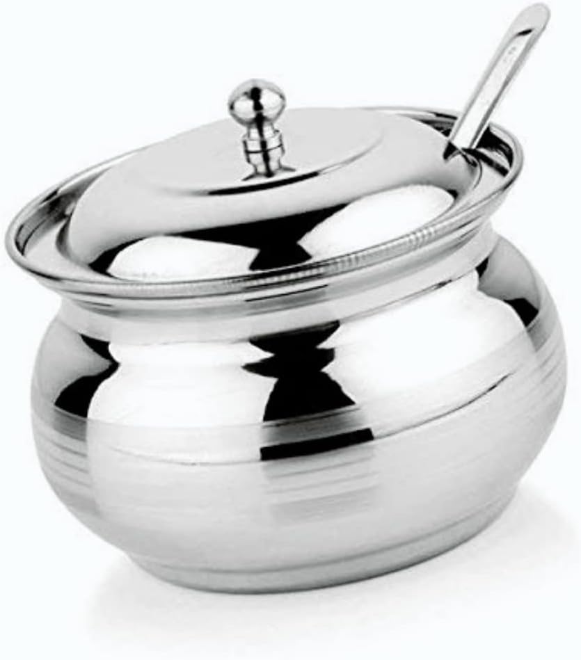 Stainless Steel Ghee Pot Ghee Container with Spoon and Lid