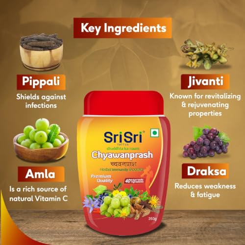 Image of Sri Sri TATTVA shuddhta ka naam Chyawanprash - Herbal Immunity Booster With 40+ Ayurvedic Ingredients For Better Strength And Stamina - 250G
