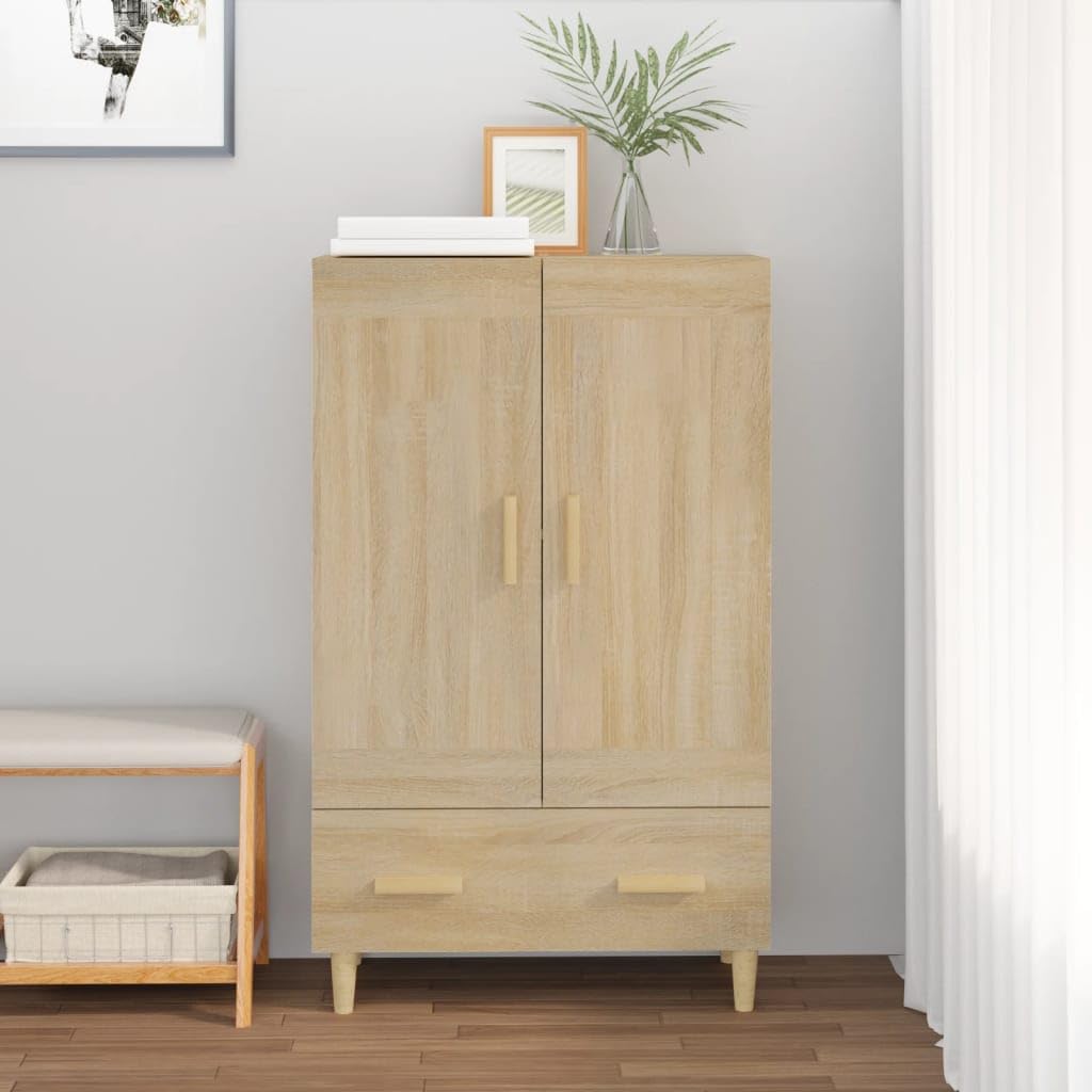 vidaXL Wysoka szafka, dąb sonoma, 70x31x115cm, materiał drewnopochodny, komoda, regał, wysoki regał, komody, regały, wysokie regały, wysoka szafka