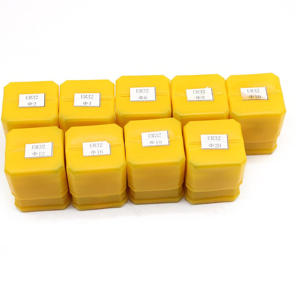 Juego de 9 alicates de sujeción ER32 MT3 M12, portabrocas de 2 a 20 mm, juego de casquillos de sujeción de acero al carbono, para máquina de grabado CNC, fresadora, portaherramientas