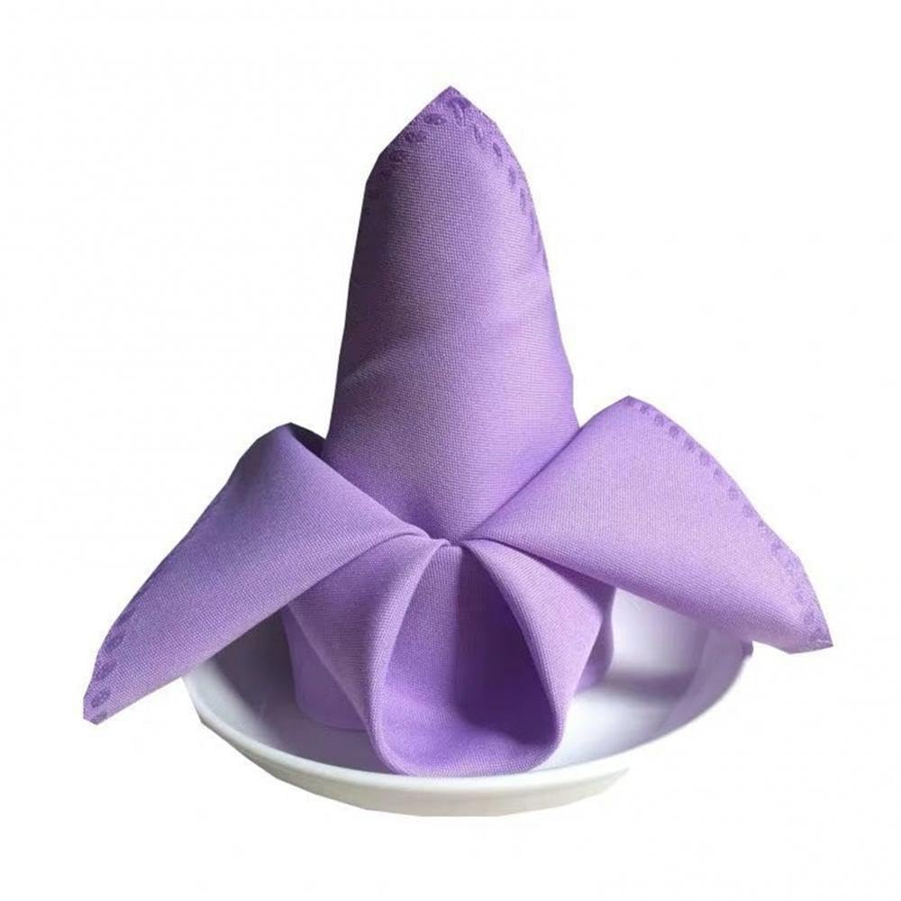 Cloth Dinner Table Napkins, Cloth Dinner Napkins Multicolor 2PCS 48cmx48cm Washable(Light Purple)