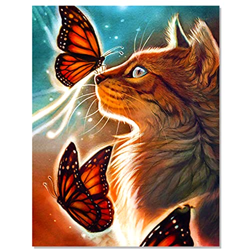 Bougimal 5D Diamond Painting Chat 2, Peinture Diamant 5D Complet pour Adultes,Home Décoration Murale, 40 x 50cm Cover