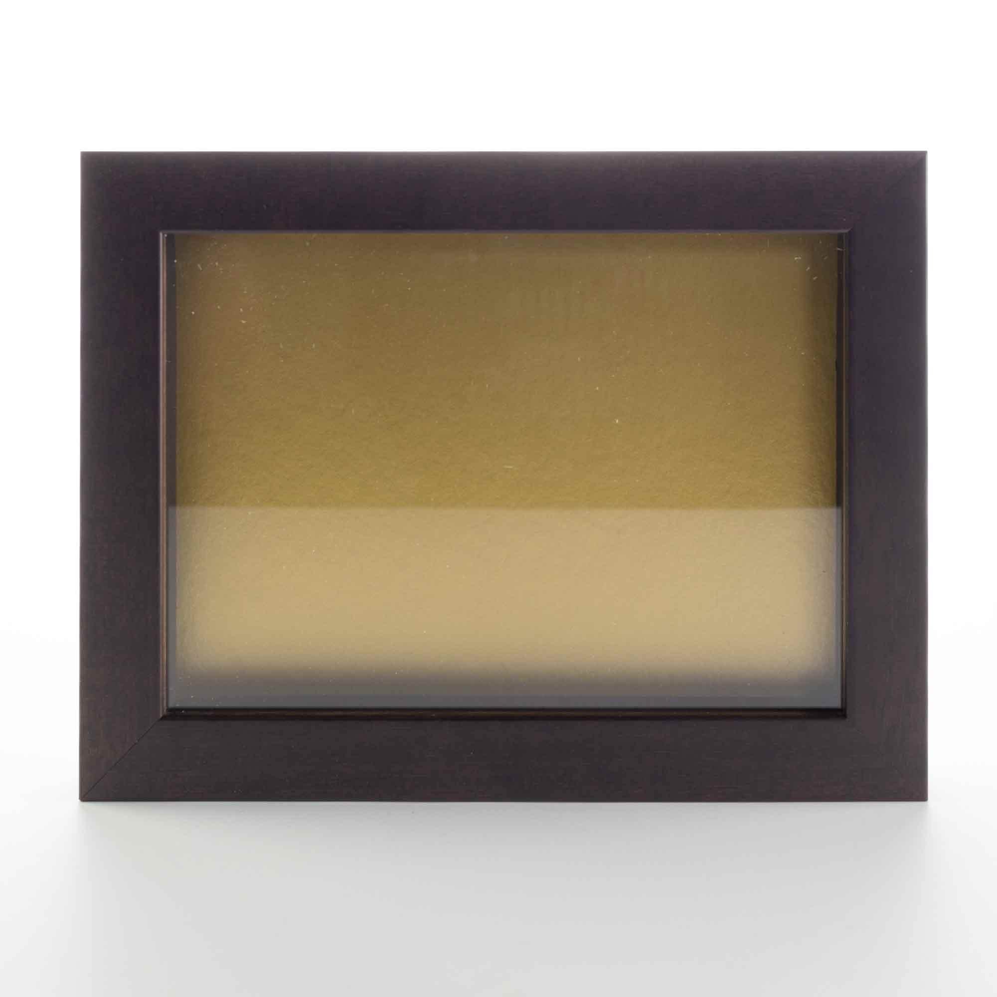 Dark Brown 12x24 Shadow Box Solid Wood Display Frame with Gold Acid-Free Backing UV Acrylic & Hanging Hardware | 3/4