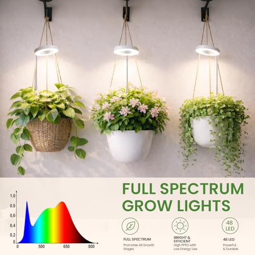 Image of LBW Grow Light for Indoor Plants, Height Adjustable Plant Grow Lamp with Auto On /Off Timer 6 /8 /12 /16H, 3 Colors,5 Dimmable Brightness, for Small Plants, White, 5 Packs