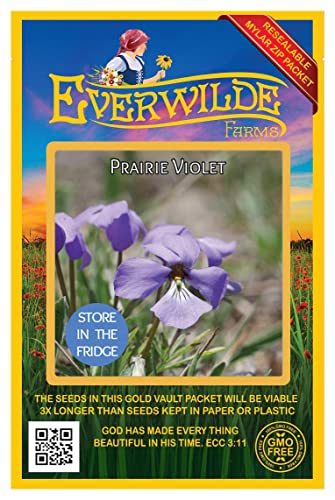 Everwilde Farms - 50 Prairie Violet Native Wildflower Seeds - Gold Vault Seed Packet