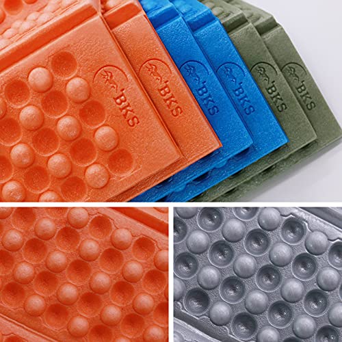 Bks Camping Portable Foam Seat Pad, Foldable Z Waterproof Sitting Mat For Outdoor(2Pcs)，Green/Blue/Orange #TOP5