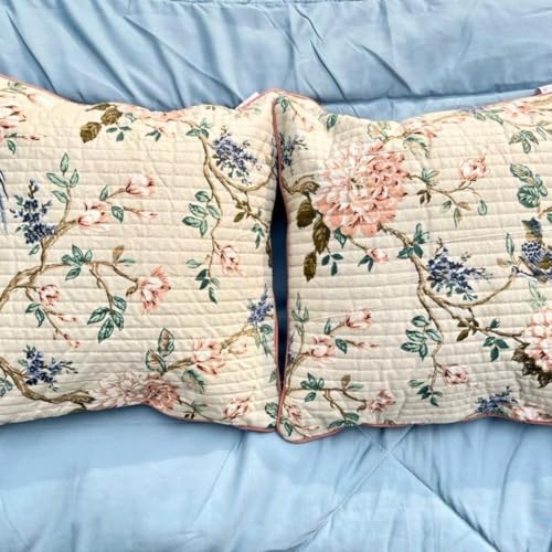 Image of Jaipur Weaves Cushion Cover 16 inch x 16 inch - Pure Cotton, Decorative Soft Floral Cushions for Sofa /Bed /Chair, Gift for Home Decor (5, Garden Cream), 180 TC