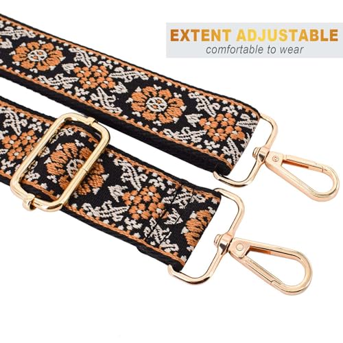 Image of Replacement Purse Strap Shoulder Strap Adjustable Crossbody Strap for Women Crossbody Wide Shoulder Bag, Sunflower-gold Hardware, 51 inches