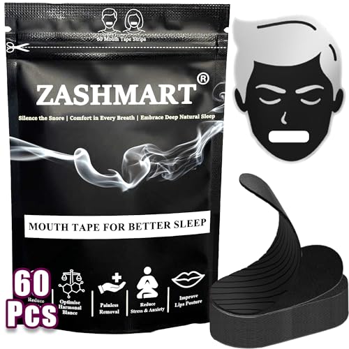 60pcs Sleep Tape, Mouth Tape for Sleeping, Mouth Tape, (in Black), Snoring Mouth Tape Which Improve Nasal Breathing, Sleep Mouth Tape, Anti-Snore Strips, Best Mouth Tape for Sleep.