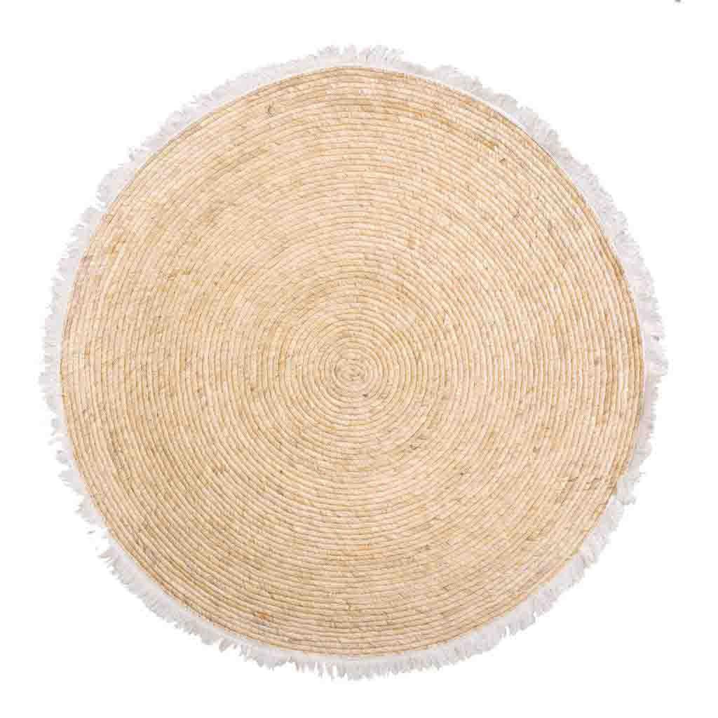 Alfombra De Fibra Natural Con Tejido Artesanal