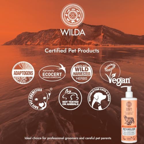 Wilda Siberica Controlled Organic Detangling Pet Shampoo & Conditioner Set for Dogs & Cats, Wild Amur Velvet Extract, Ginseng & Rhodiola Rosea Hydrolate, Vegan, Soft Manageable Coat (Pack of 2) - 5