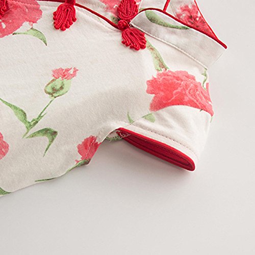 Baby Girls Newborn Infant Cheongsam Chinese New Years Outfit Romper Top Clothes Flower Print Qipao Bodysuit2