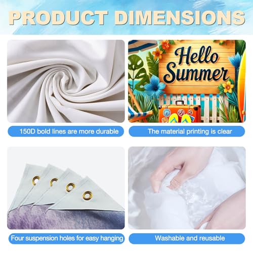 Image of BlissYard Hello Summer Banner 71 x 43 Inches Summer Party Decorations, Beach Theme Party Decorations Hawaiian Party Decorations, Aloha Banner for Luau Tiki Party Supplies, Beach Party Decorations