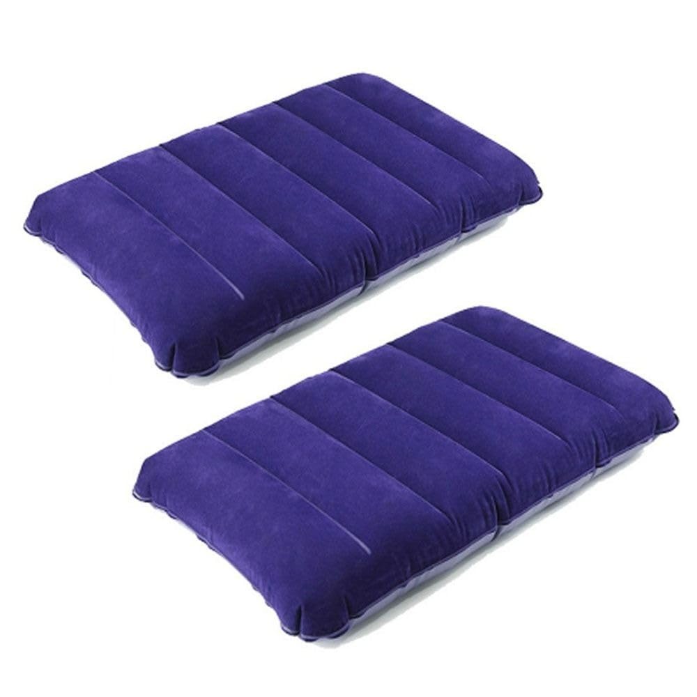 2 Pcs Inflatable Camping Pillow - Square PVC Flocked Air Pillow for Travel, Hiking and Ou…
