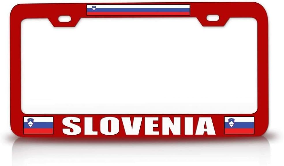 Slovenia Flag Metal Car SUV Truck License Plate Frame Red t81