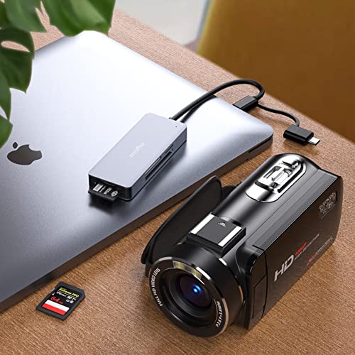 Image of USB C USB3.0 SD Card Reader, 5in1 Multi Card Reader for SD /TF /CF /Micro SD /MS /M2, Drive Free for iPhone 15 pro max /Windows /Mac /Linux /Android (USB3.0 and Type-C)