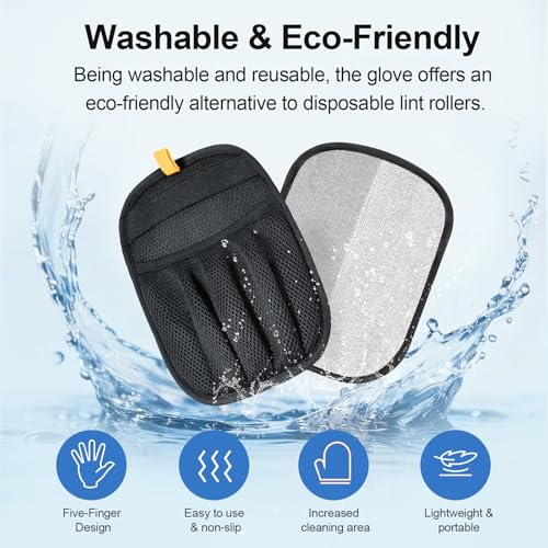 Salhap Pet Hair Removal Glove for Cats & Dogs, Upgraded Five-Finger Electrostatic Pet Hair Glove, Reusable Magic Brush Pet Hair Remover Tool for Laundry, Couch, Carpet, Car Seat