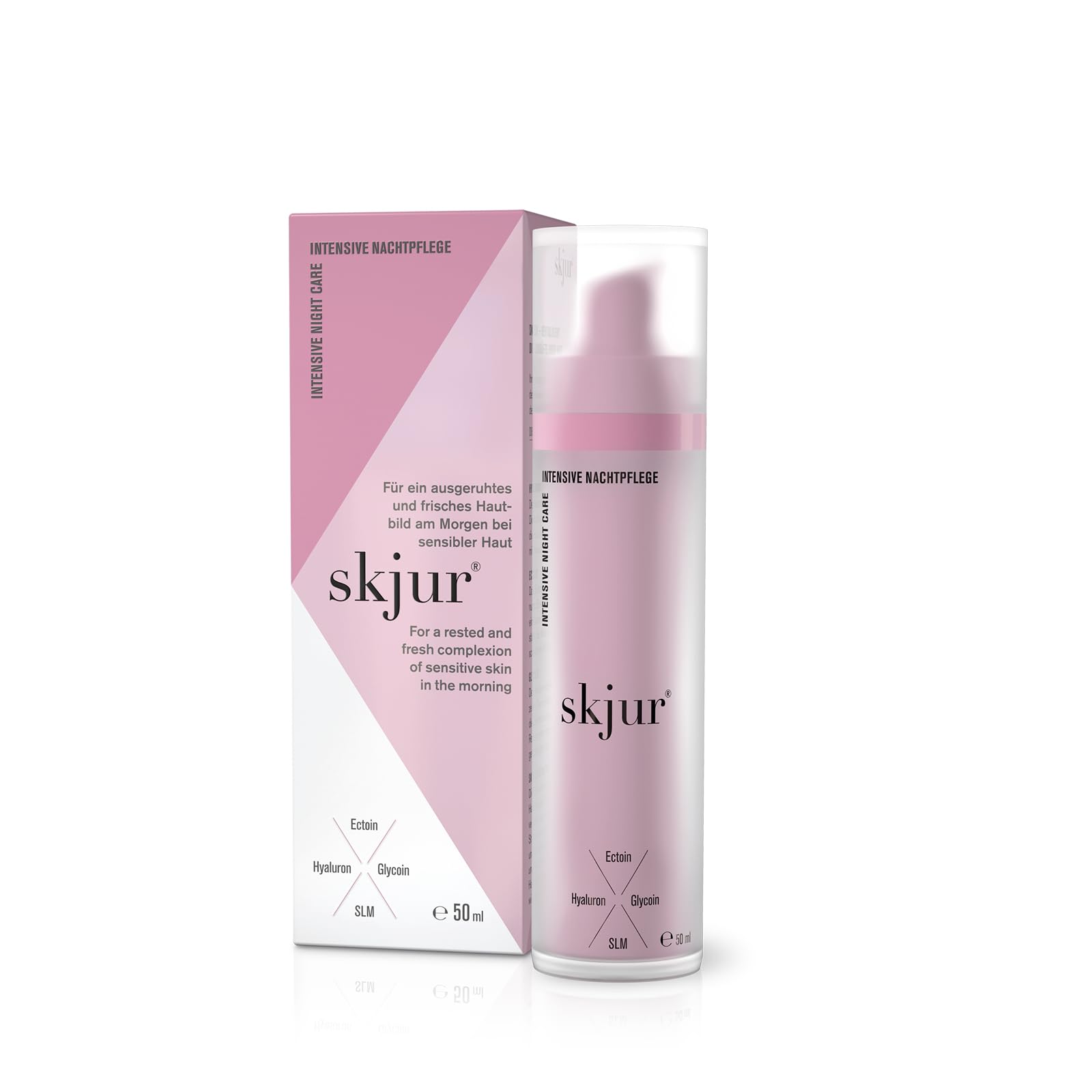 Skjur intensive Nachtpflege - Nachtcreme Gesicht Damen für trocken & empfindliche Haut [mit Hyaluron, Ectoin & Glycoin] - Gesichtscreme Damen - Gesichtspflege - Face Care - vegane Skincare (50ml)