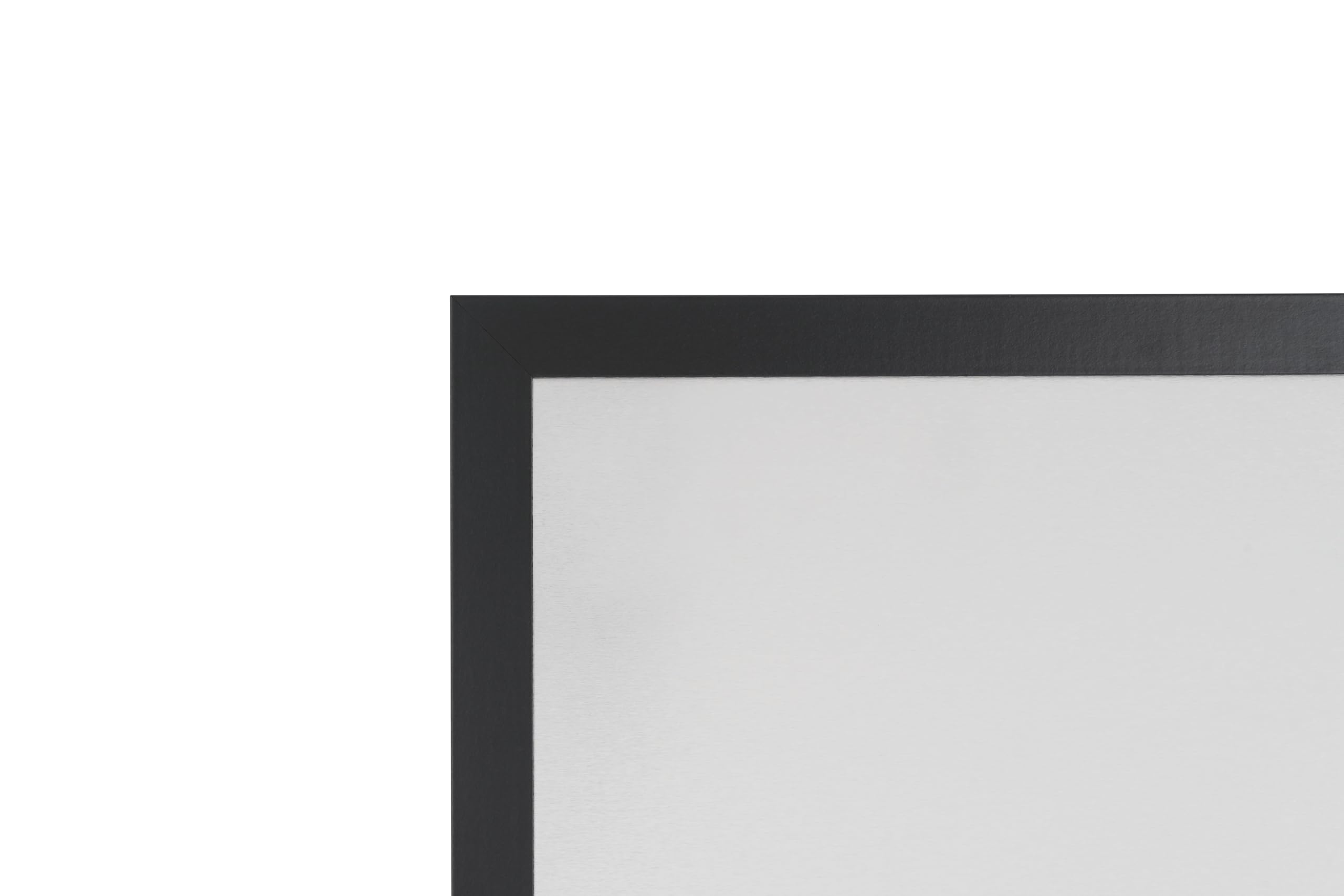 Bi-Office Black Shadow Pannello Per Avvisi Combo Con Tessuto Grigia e Lavagna Magnetica, Cornice Nera, 60 x 45 cm
