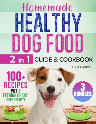 HOMEMADE HEALTHY DOG FOOD: [2 in 1] Guide & Cookbook. 100+ Quick and Affordable Food Recipes for a Balanced Diet to Make Your Dog Live Healthier & Longer! Bonus Inside to Make Your Dog’s Hair Shiny