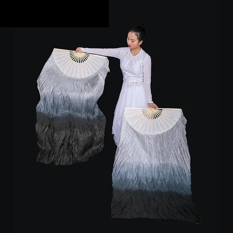 Generico Veils Fan Veli a ventaglio in Seta 2 Pezzi for Danza del Ventre Lunghi 180 cm