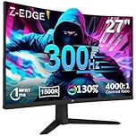 Z-Edge 27-inch Curved Gaming Monitor 16:9 1920x1080 300Hz 1ms Frameless LED Gaming Monitor, UG27S AMD Freesync Premium Display Port HDMI