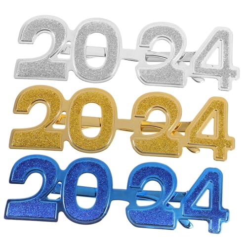 OFFSCH 2024 Party Eyeglasses Set New Year Glasses Props Sun ES Digital Lenses Ladies Present for New Years Eye ES