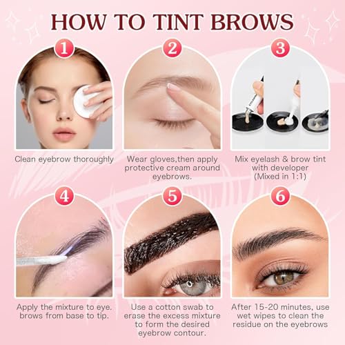 Eyelash & Eyebrow Color Kit,2 in 1 Professional Lash & Brow Color Kit Lash Color Kit with Brush Long Last Effect Up to 6 weeks,Natural,Safe & Easy Natural Brows Color DIY at Home (Black and Brown) - Image 8