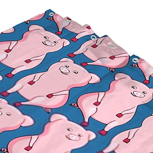 Rideau de douche cochon lavable en machine pour stopper les éclaboussures - 4