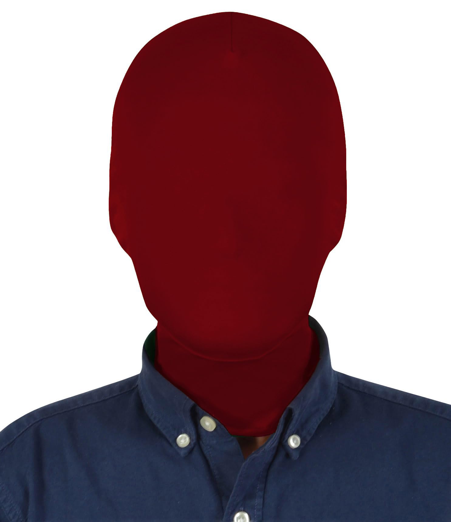 Aniler Unisex Full Face Cover Halloween Costume Cosplay Zentai Hood Mask (One Size, Wine)