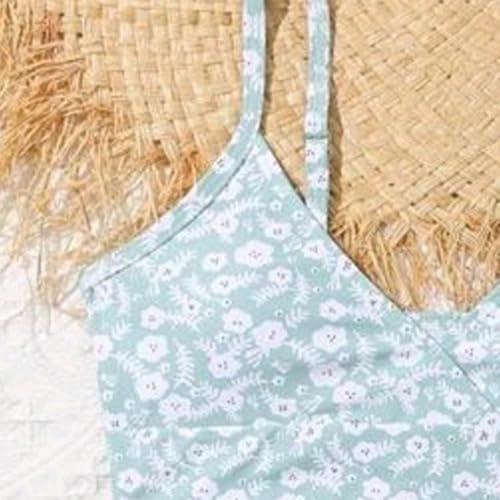 IWIHMIV Girls Swimsuit Bikini Set Floral Print V-Neck 3Piece Bathing Suit with Skirt Adjustable Straps Swimwear4